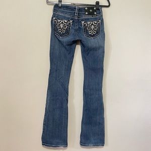 Miss Me Boot Cut Jeans Embellished Rear Pockets Size 26